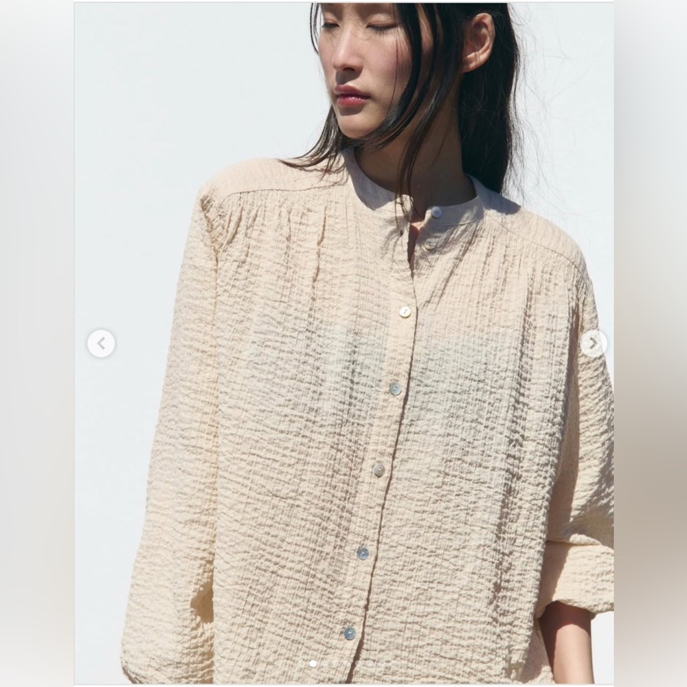 Zara shirt with mother of pearl buttons